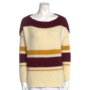 SEZANE bateau neckline stripped sweater